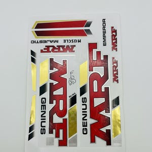 Mrf Sticker Set Cricket Bat Sticker MRF Virat Kohli Edition | VK18 3D Muscle Majestic ...