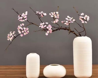 Branche de cerisier artificielle en fleurs | Décoration intérieure | Fleurs de qualité | Tige florale artificielle réaliste (87 cm)