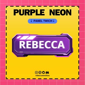 25 Neon Purple panel, Twich panel, custom panel, panel twich, cute twich panel, panel, vtuber panel, Personalized Twitch, Anime Panel