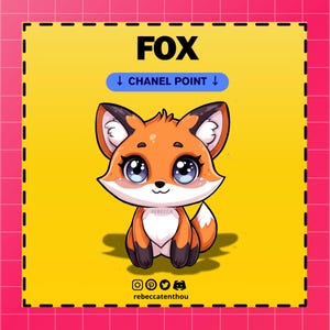 Fox Channel Points for Twitch, Twitch Channel Point, Twitch Emotes, Cute Channel Points, Channel Point Icon, Channel Point, Animal Icon