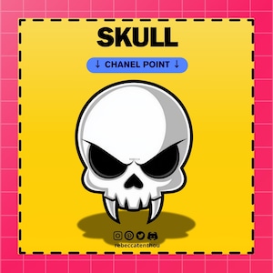 Puntos de canal de calavera para Twitch, Puntos de canal de Twitch, Emotes de Twitch, Puntos de canal lindos, Icono de punto de canal, Punto de canal, Icono de calavera