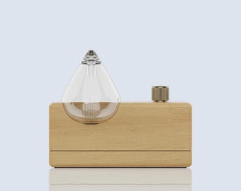 Difusor de aceites esenciales sin agua, nebulizador con base de madera natural y vidrio, aromaterapia silenciosa para decoración moderna del hogar.