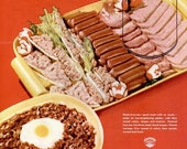 1946 American Meat Institute Veedol Motor Oil Advertisement Print Ad Poster Charcuterie Canned Meat Petroliana Petro Wall Art Home Decor