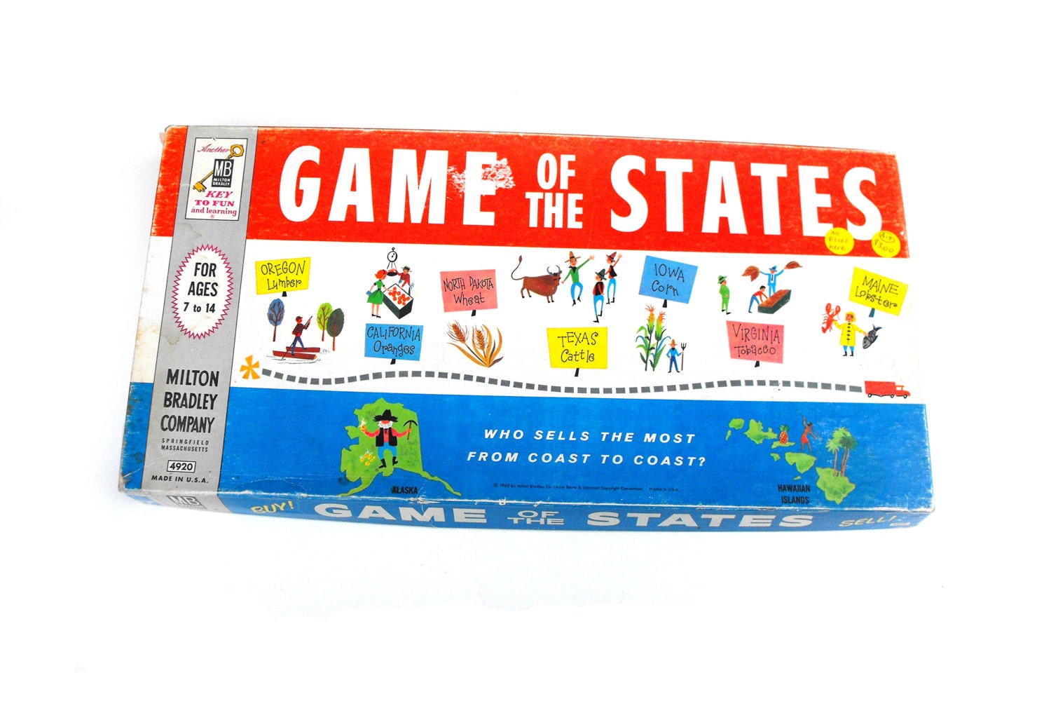 1960 Game of the States Vintage Board Game Educational Home Etsy