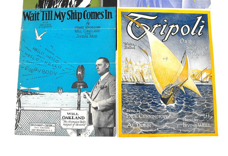 1920s-30s Nautical Music Sheet Set Sea Captain Sailor Ship ...
