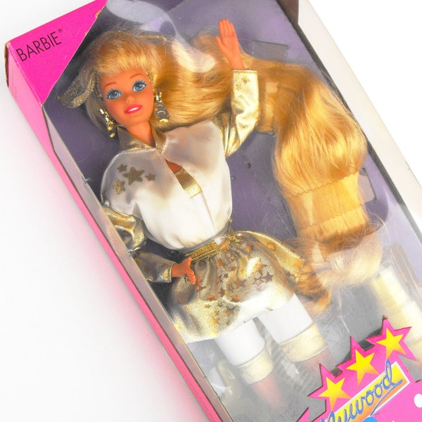 1992 Hollywood Hair Barbie Fashion Doll Superstar Vintage Retro Deadstock Mattel Blonde California Girl Glamour Star Collectible Girly Gift