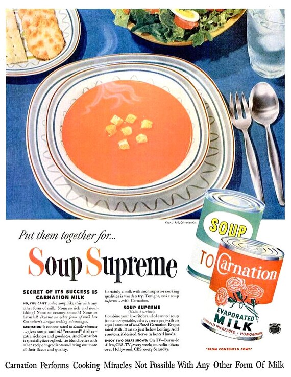 1952 Brach Van Candy Carnation Melk Soep Advertenties Etsy