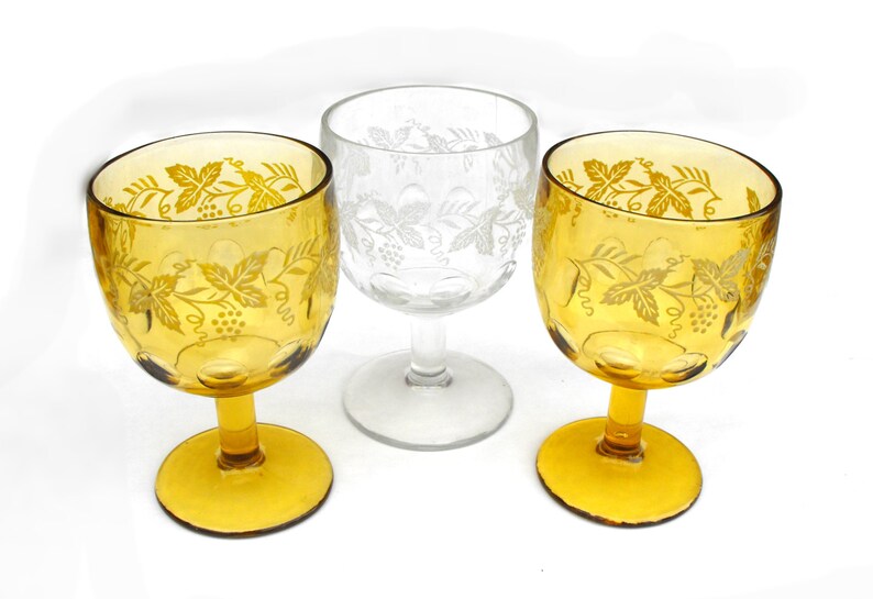 1940s Bartlett Collins Golden Grape Glassware Vintage Mid Etsy