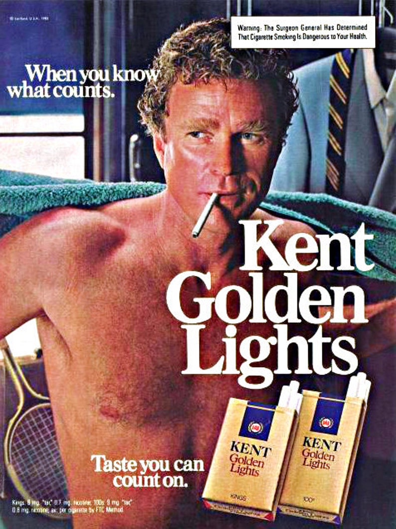 1983 Kent Cigarettes Advertisement Print Poster Golden Lights Etsy