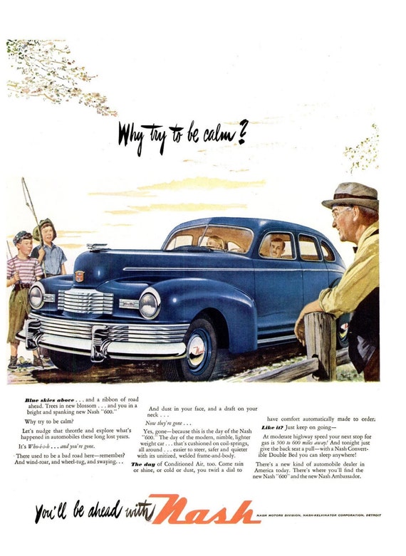1947 Nash Auto Oude Grand Papa Liquor Advertentie Print Etsy