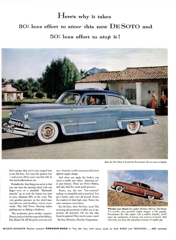 1953 De Soto Car Advertisement Print Poster Ad Classic Etsy
