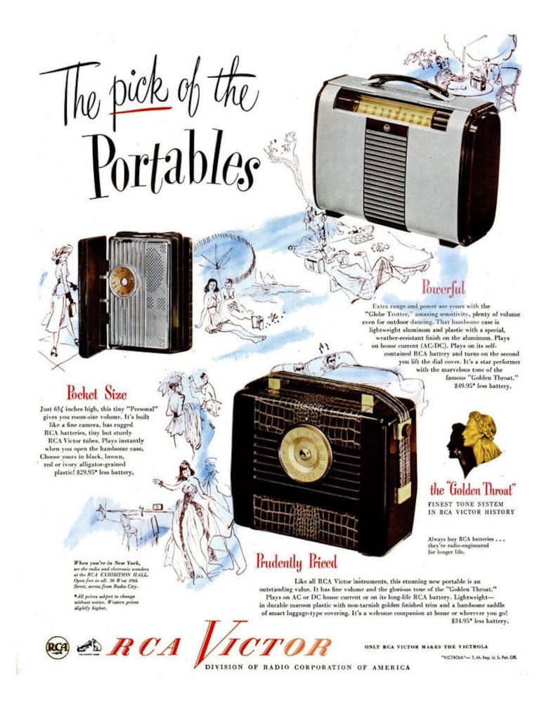 1948 RCA Victor Radio Corporation of America Advertisement Etsy