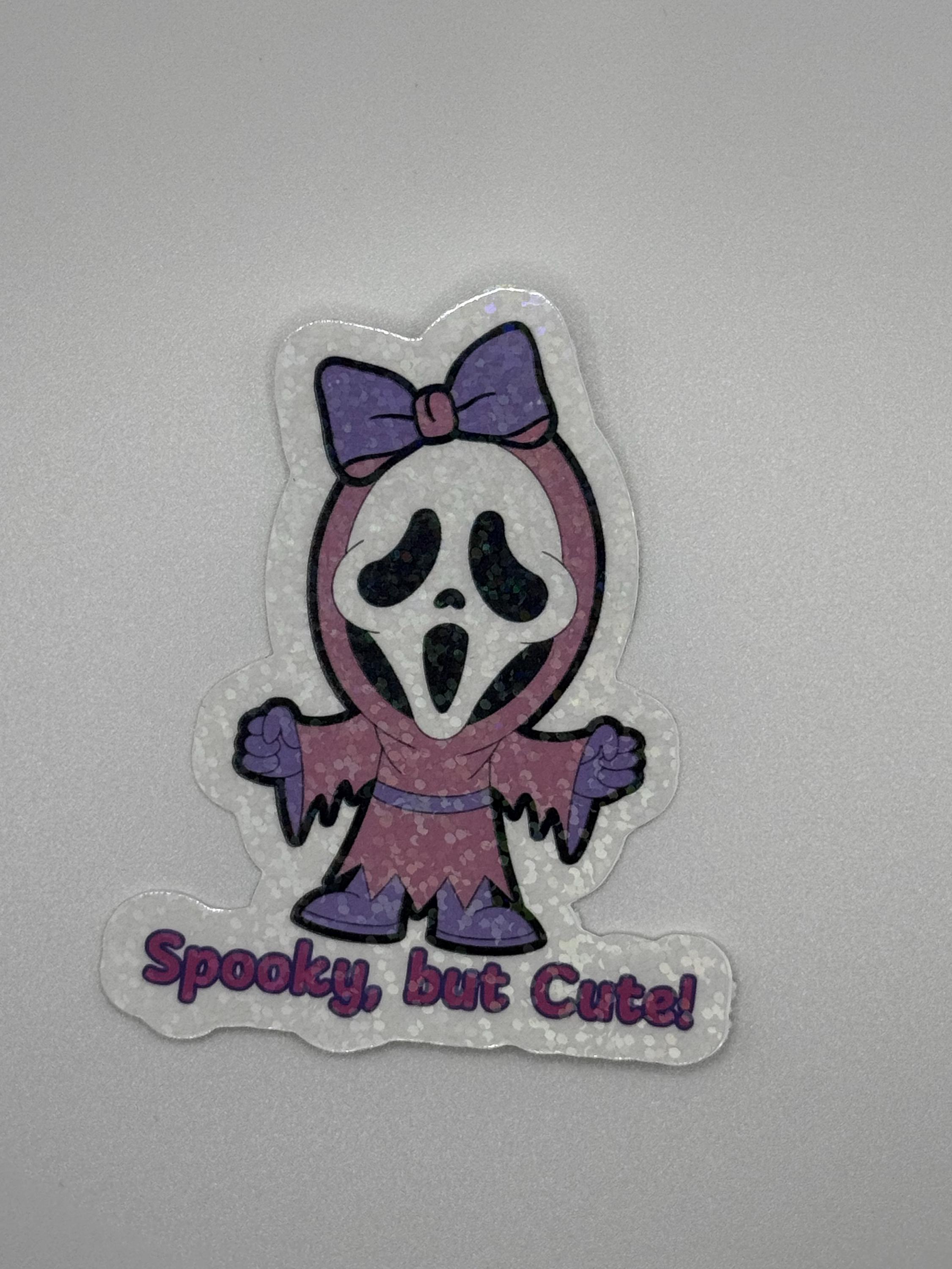 Spooky, but Cute Ghostface Inspired Sticker| Holographic Glitter ...