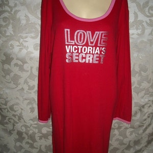 Vintage VIctorias Secret Red Cotton Oversize SLeep Shirt