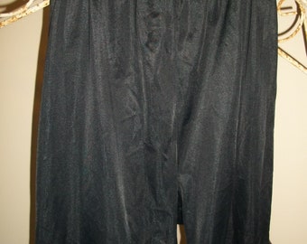 Vintage Black Nylon and  Lace Tap Pants
