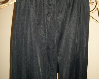 Vintage Black Nylon and  Lace Tap Pants