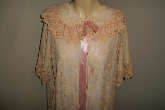 Antique Lingerie Lace Robe - image 1