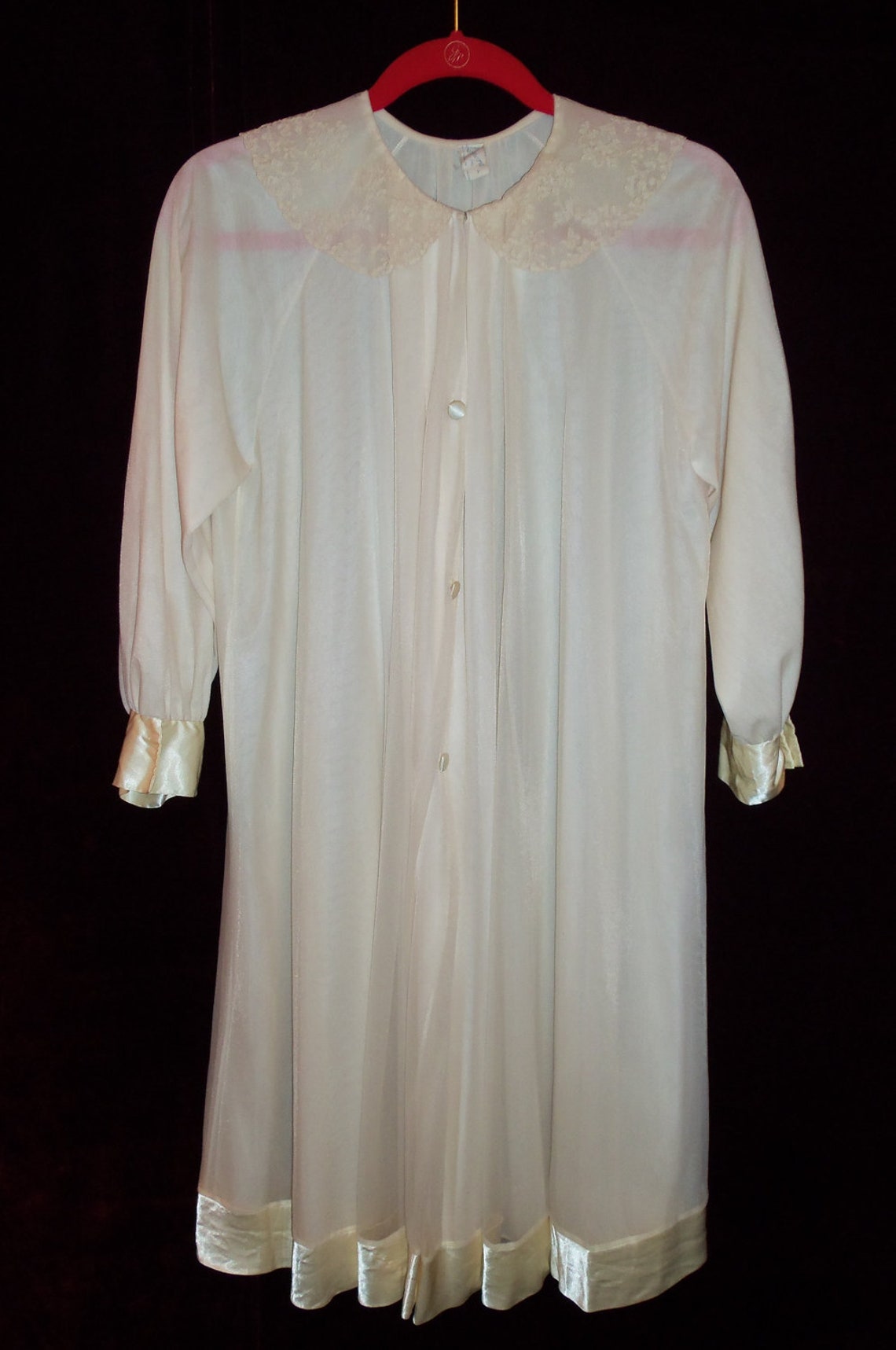 Antique Vintage 50s Chiffon Nylon and Lace Nightgown and Robe Set - Etsy