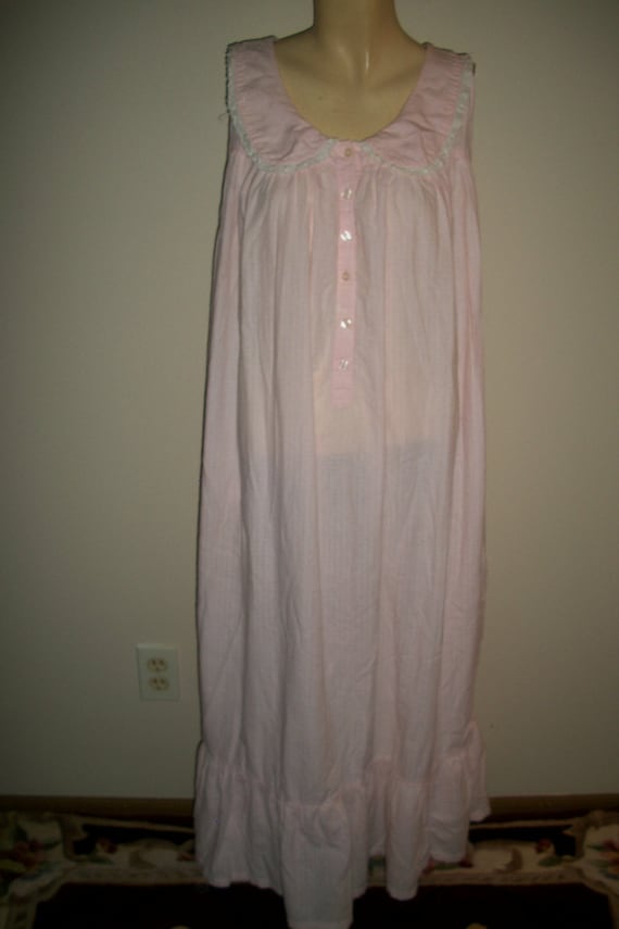 Victorian Style Pale Pink Long Cotton Nightgown - image 1