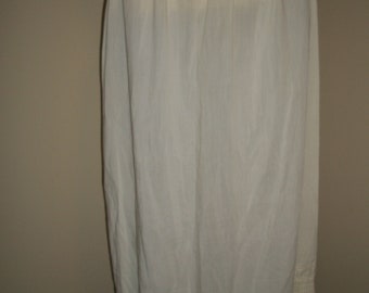 Vintage White Cotton Linen Half Slip