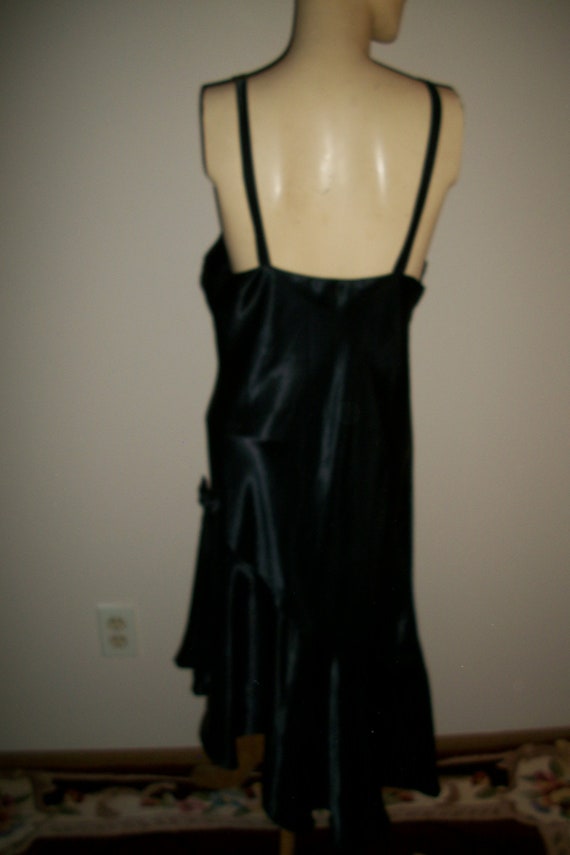 Vintage Black Flapper Style Nightgown Dress - image 4