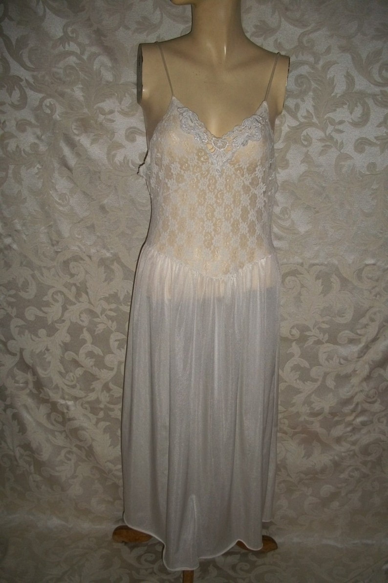 Vintage 70s Nylon and Lace Nightgown by Fredericks of - Etsy