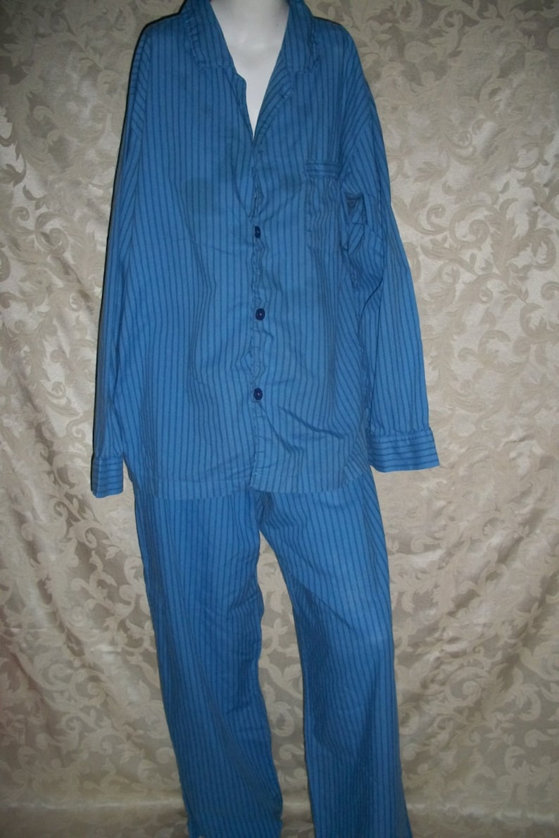 Vintage Mens Womens Boyfriend Pajamas Set Shirt and Long Boxers by