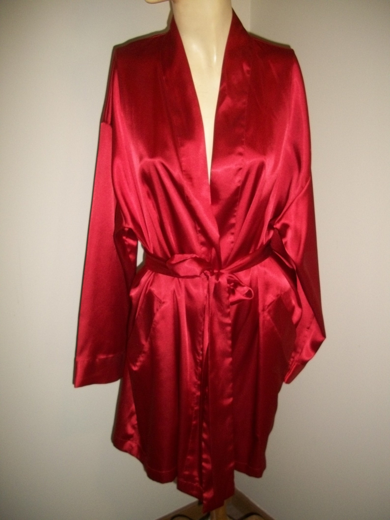 Victorias Secret Red Ruby Satin Robe - Etsy