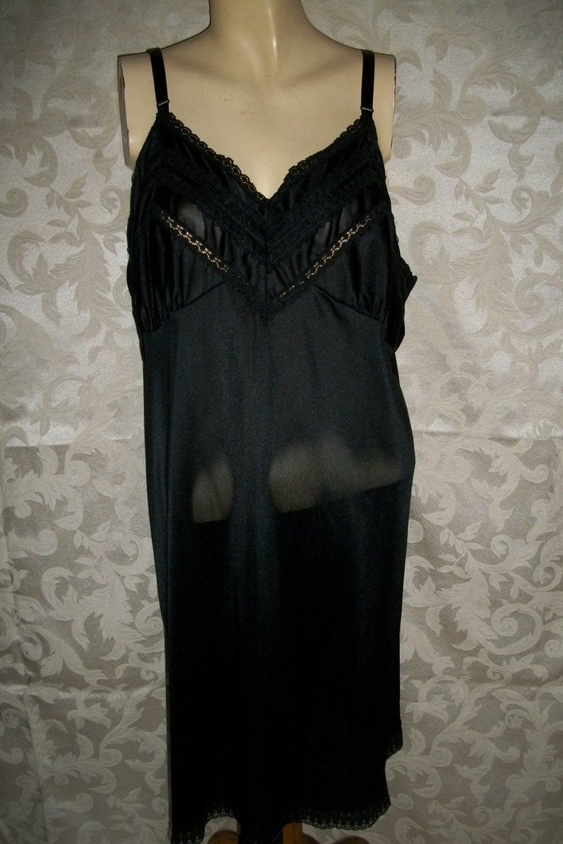 Vintage 40s Black Nylon Slip Pin up Size 46 - Etsy