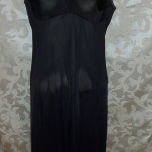 Vintage 60s Black Nylon and Lace Slip