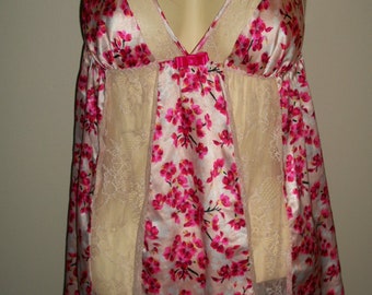 Vintage Victorias Secret Flower and Lace Babydoll Nightgown
