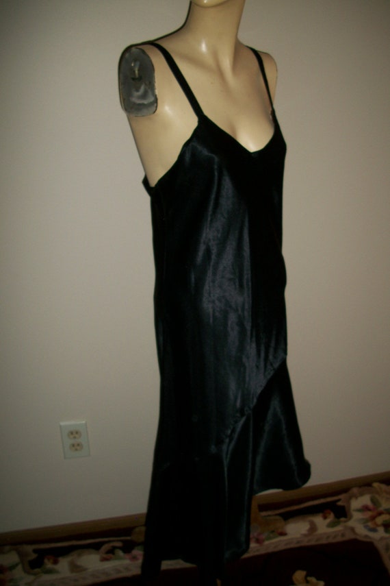 Vintage Black Flapper Style Nightgown Dress - image 6