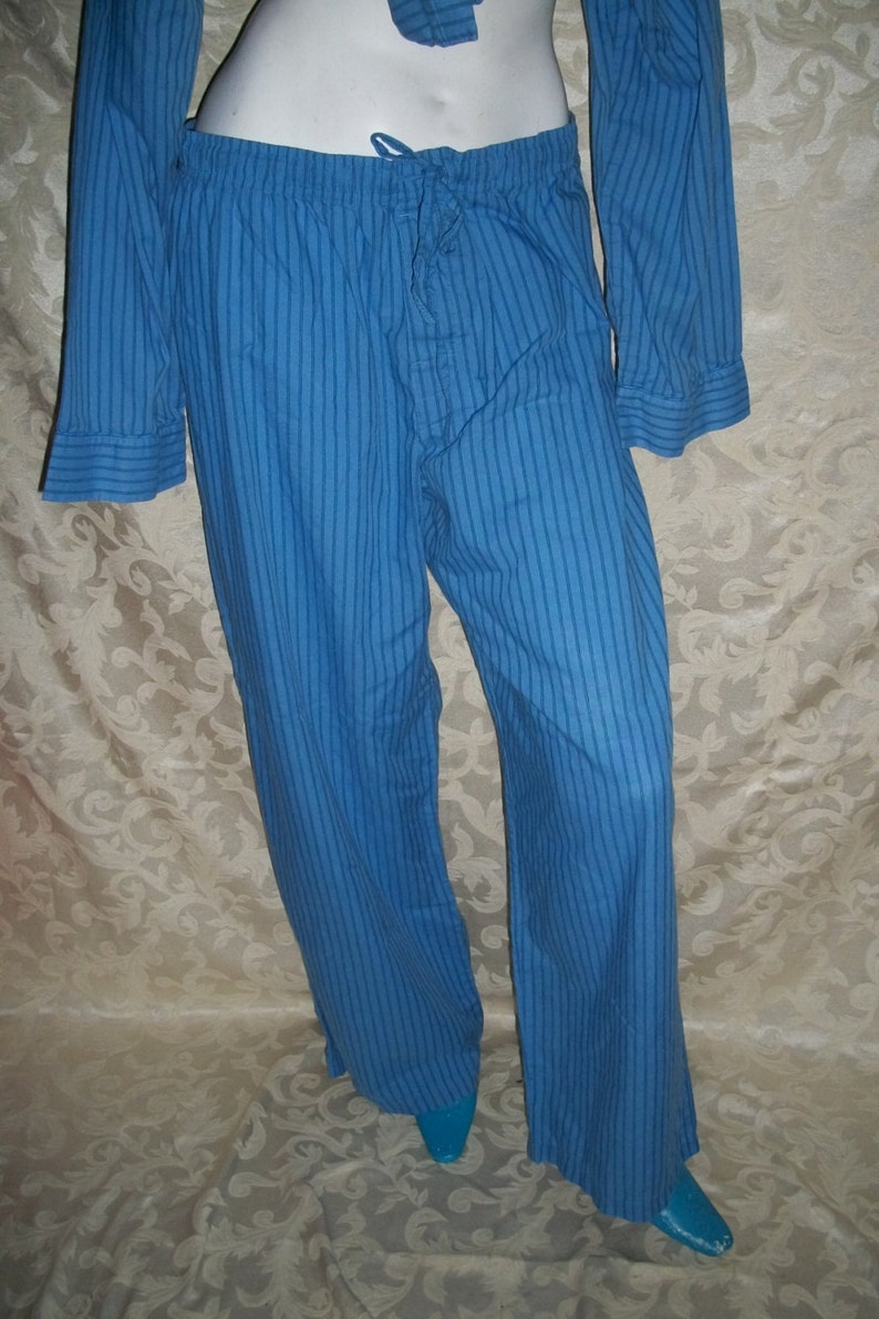 Vintage Mens Womens Boyfriend Pajamas Set Shirt and Long Boxers by