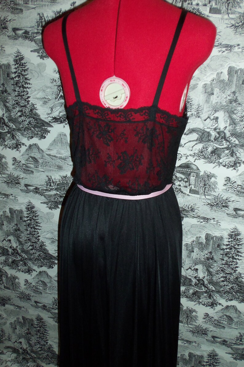 Vintage des annÃ©es 60 en Nylon noir dentelle ruban de soie | Etsy
