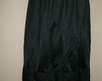 Vintage 50s Black Half Slip by Charmode Size Large