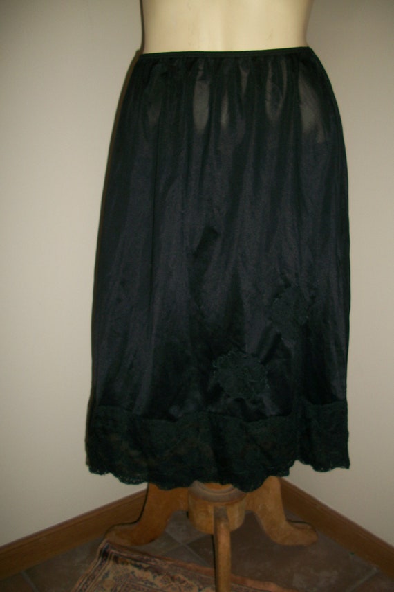 Vintage 50s Black Half Slip by Charmode Size Large