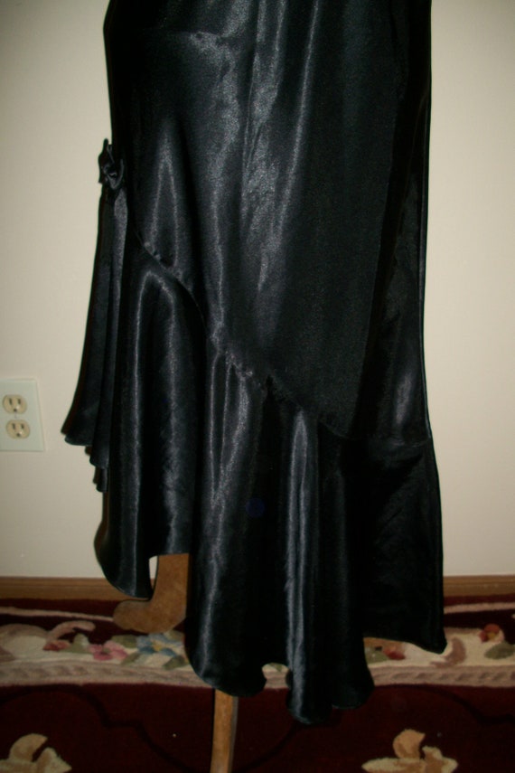 Vintage Black Flapper Style Nightgown Dress - image 5