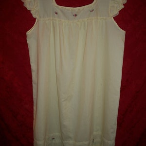 VIntage 1960s Pale Yellow Bed Dress House Dress image 1