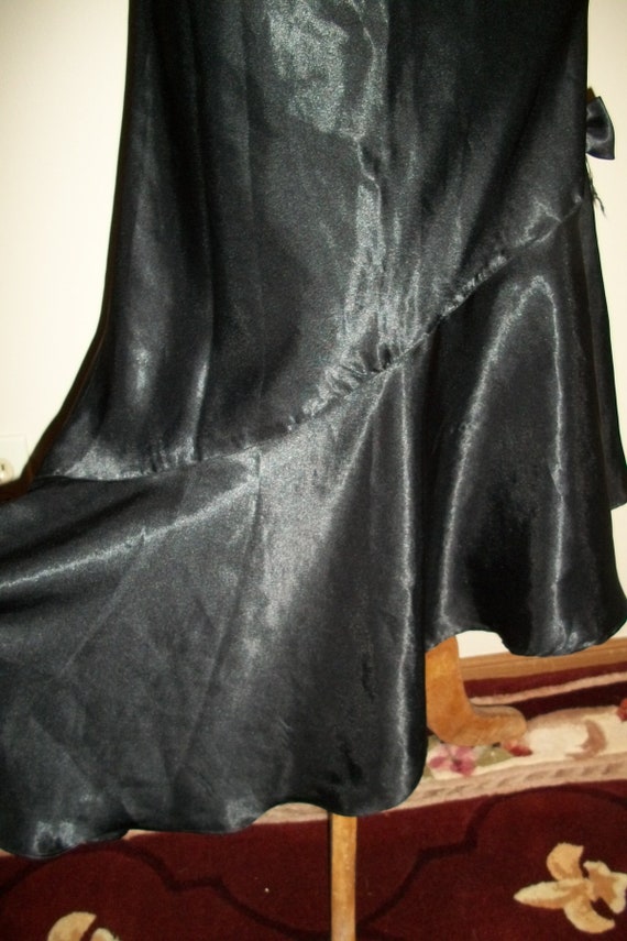 Vintage Black Flapper Style Nightgown Dress - image 3