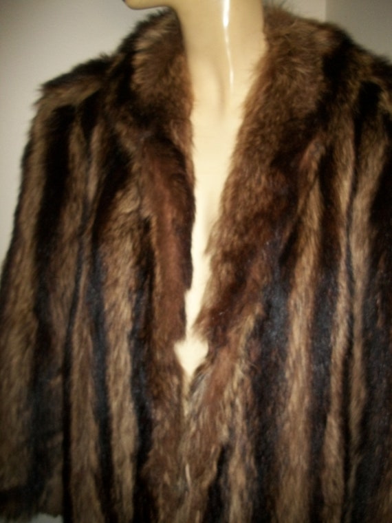 vintage antique 1940s real racoon fur coat, by He… - image 2