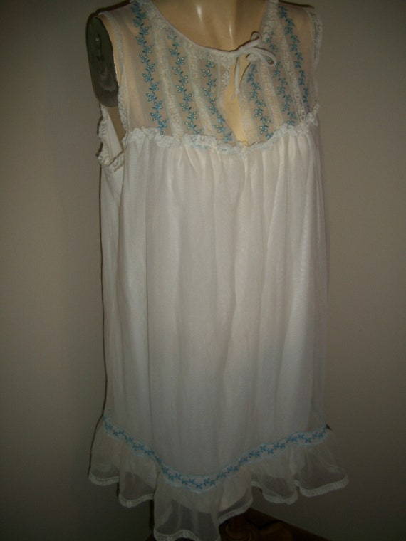 Vintage 60s  Chiffon babydoll Nightgown by Komar - image 1