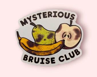 Mysterious Bruise Club Sticker: Neurodivergent Memes, Laptop Water Bottle Decorations