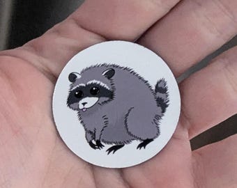 3 pack Magnet Tiny Jimothy Raccoon | Gifts for Animal Lovers, Original Design Laptop Decorations, Current Events
