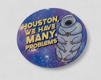 Problems Tardigrade: Space Nerds Sticker, Laptop Water Bottle Design, Hand Drawn Accessories