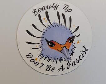Beauty Tip Magnet | Secretary Bird, Gifts for Bird Nerds, Original Design, Current Events, Fancy Animal Art