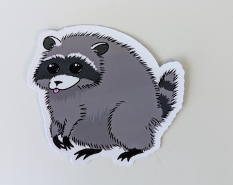 Jimothy Raccoon Sticker | Gifts for Animal Lovers, Original Design Laptop Decorations, Current Events