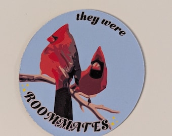 Gay Cardinals Magnet: "They Were Roommates" - Bird Lover Gift