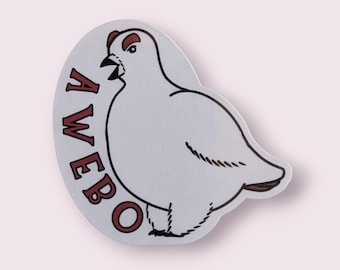 Awebo Bird Sticker: Sassy Ptarmigan Meme, Laptop Decal