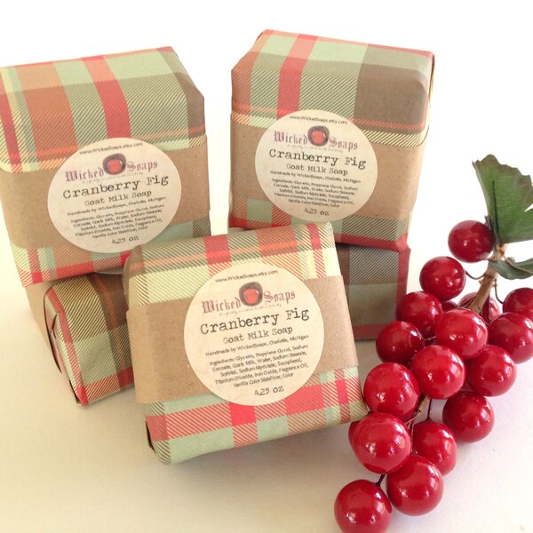 Cranberry Fig Goats Milk Soap Bar by WickedSoaps