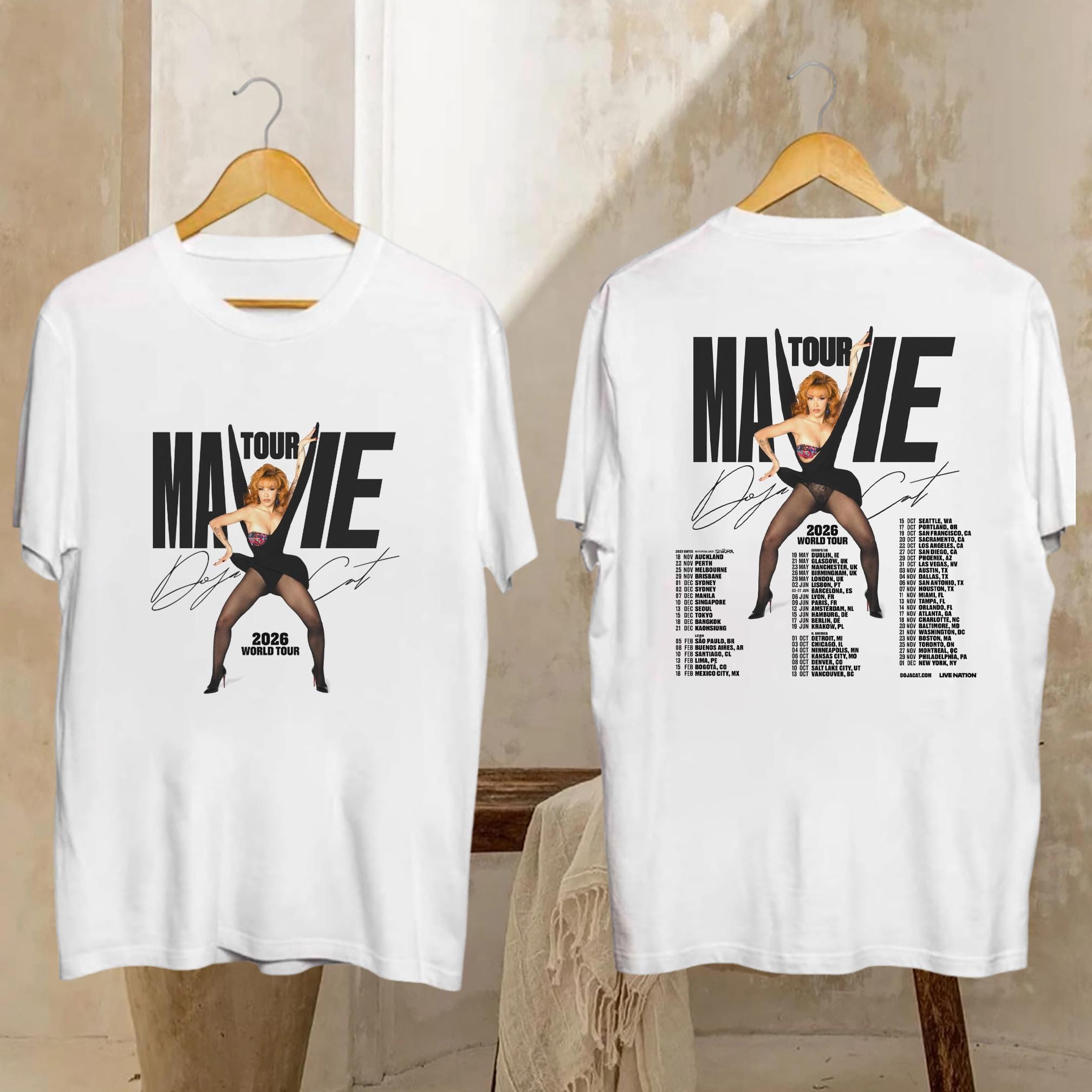 Doja Cat TOUR MA VIE Tシャツ　Mサイズ Doja Cat Ma Vie World Tour 2026 T-shirt, Doja Cat Tour 2026 Shirt